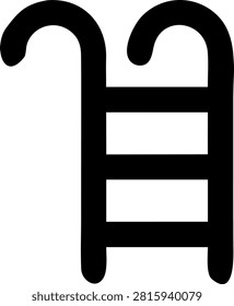 Black pool ladder icon for swimming pool access