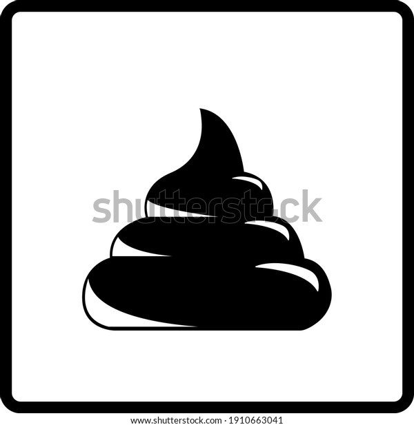 Black Poop Pictogram White Reflects Stock Vector (Royalty Free ...