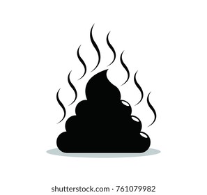 Black poop vector icon illustration