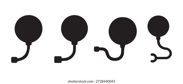Black Pop Filter Microphone Accessories Set isolated on white background.