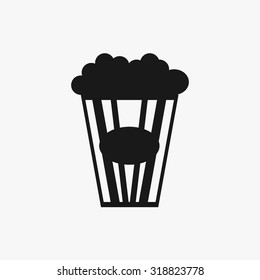 Black Popcorn icons set. Vector Illustration eps10
