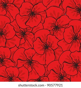 Black poppy pattern