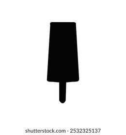 Helado de helado de helado negro aislado sobre fondo blanco. Silueta de una paleta.