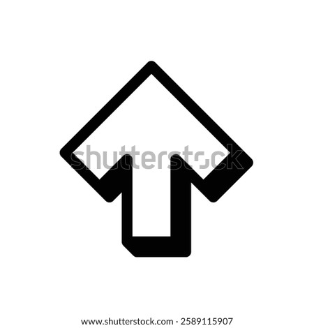 black Popup Arrow pointing up icon