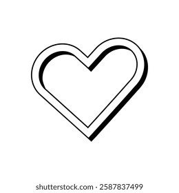 black popup heart notification icon