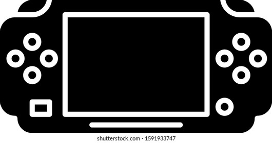Black Portable video game console icon isolated on white background. Gamepad sign. Gaming concept.  Vector Illustration