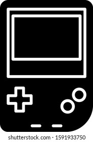 Black Portable video game console icon isolated on white background. Gamepad sign. Gaming concept.  Vector Illustration