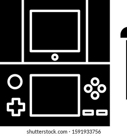 Black Portable video game console icon isolated on white background. Gamepad sign. Gaming concept.  Vector Illustration