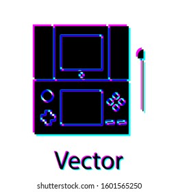 Black Portable video game console icon isolated on white background. Gamepad sign. Gaming concept.  Vector Illustration