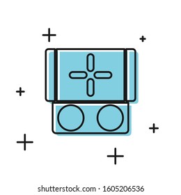 Black Portable video game console icon isolated on white background. Gamepad sign. Gaming concept.  Vector Illustration