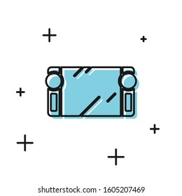 Black Portable video game console icon isolated on white background. Gamepad sign. Gaming concept.  Vector Illustration