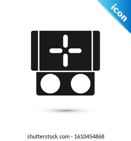 Black Portable video game console icon isolated on white background. Gamepad sign. Gaming concept.  Vector Illustration