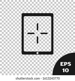Black Portable video game console icon isolated on transparent background. Gamepad sign. Gaming concept.  Vector Illustration