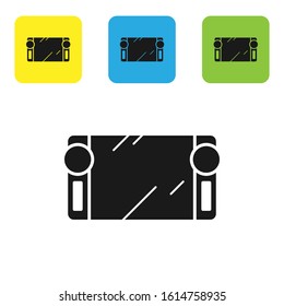 Black Portable video game console icon isolated on white background. Gamepad sign. Gaming concept. Set icons colorful square buttons. Vector Illustration