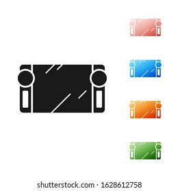 Black Portable video game console icon isolated on white background. Gamepad sign. Gaming concept. Set icons colorful. Vector Illustration