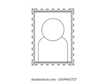 Black postage stamp icon for mail