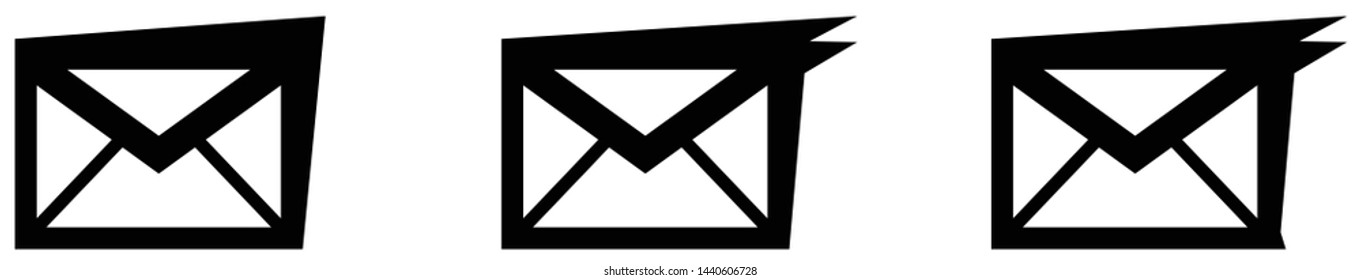 Black postal envelope stylized icon symbol logo