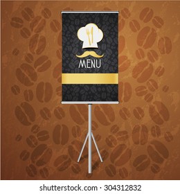 black Poster Corporate identity Corporate identity Menu Restaurant Background coffee beans brown
