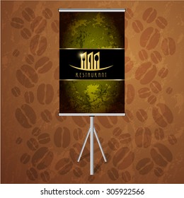 black Poster Corporate identity Corporate identity Menu Restaurant Background coffee beans brown