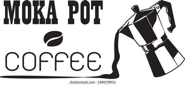 Black poster Moka Pot Coffee