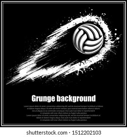 Black poster with movement volleyball and sample text