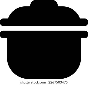 ilustración plana del icono de la olla negra