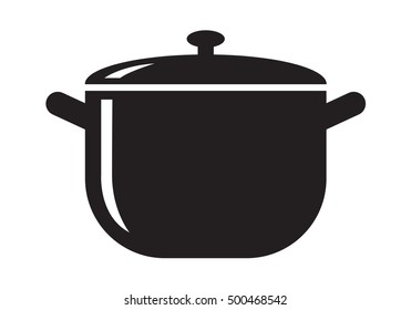 black pot icon, vector