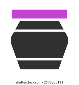 Black Pot With Purple Top Minimalist Vector Design