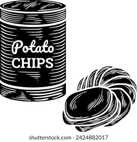 black potato silhouette or flat tortilla illustration of snack logo food for chip with crisp icon and eat shape crunchy as corn to chips