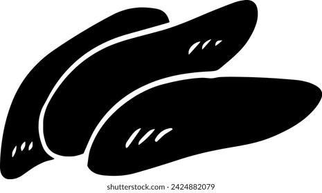 black potato silhouette or flat tortilla illustration of snack logo food for chip with crisp icon and eat shape crunchy as corn to chips