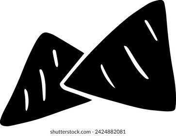 black potato silhouette or flat tortilla illustration of snack logo food for chip with crisp icon and eat shape crunchy as corn to chips