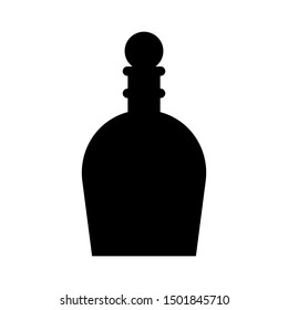 Black Potion Bottle Icon Liquid Container Vector Illustration Medical lab tube Silhouette