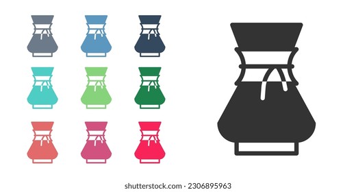 Black Pour over coffee maker icon isolated on white background. Alternative methods of brewing coffee. Coffee culture. Set icons colorful. Vector