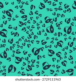Black Pour over coffee maker icon isolated seamless pattern on green background. Alternative methods of brewing coffee. Coffee culture.  Vector