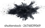 Black powder explosion with dark colors isolated white background. Black vibrant paint black powder explosion with dark colors isolated white background.	