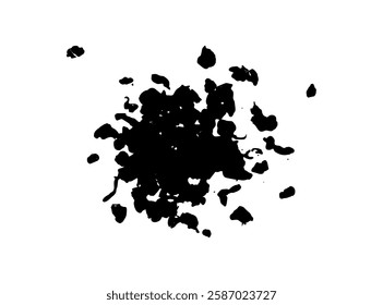 Black Powder Pile Icon, Dirt Symbol, Soil Sign, Dust Heap, Compost, Gravel, Sand, Powder Pile Vector Illustration