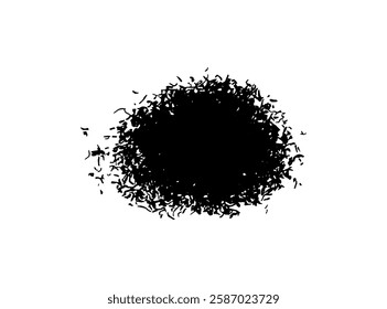 Black Powder Pile Icon, Dirt Symbol, Soil Sign, Dust Heap, Compost, Gravel, Sand, Powder Pile Vector Illustration