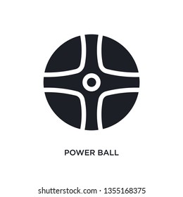 black power ball isolated vector icon. simple element illustration from gym and fitness concept vector icons. power ball editable logo symbol design on white background. can be use for web and