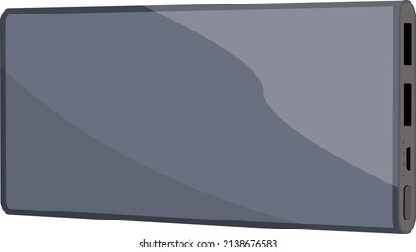 Black power bank, illustration, vector on a white background.