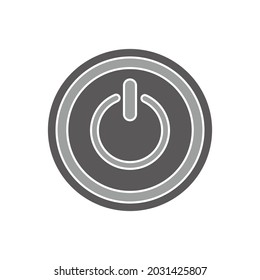 Black Power button icon isolated on a white background. Start sign. Vector Illustration