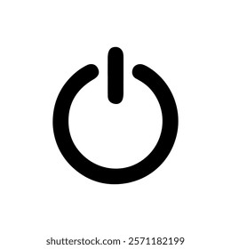 Black power button icon silhouette vector illustration on white background.