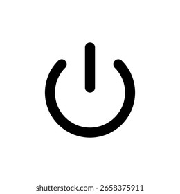 Diseño plano de Vector de silueta de icono de Botón de energía negro sobre fondo blanco. Botón del interruptor de alimentación. Icono del interruptor de encendido.