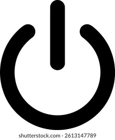 Black Power Button Icon Solid Vector Symbol - Power On Off Symbol Solid Black Icon Graphic