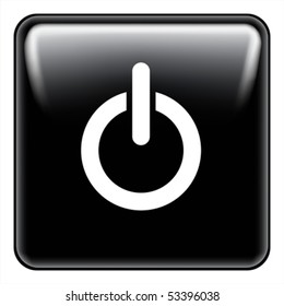 Black power button vector