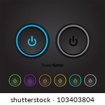 Black power buttons with led light