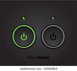 Black Power Buttons With Led Light