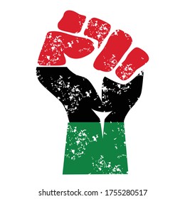 Black Power Fist Africa, Protest, Rebel Vector Revolution Poster, Reedom, Fight, Revolution, Unity, Strength And Struggle. Simple, Basic Illustration