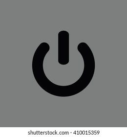 Black power icon vector sign. Gray background