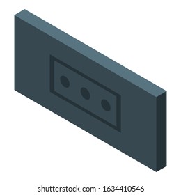 Black power socket icon. Isometric of black power socket vector icon for web design isolated on white background
