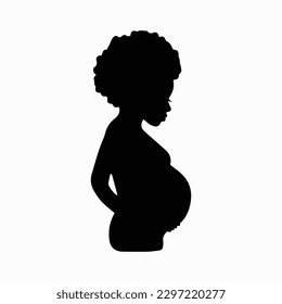 Black Pregnant Woman SVG, Silhouette Black Pregnant Woman, Mother's Day SVG, Mom Shirt svg, Gift for Mom svg, Cut File Cricut, Silhouette svg